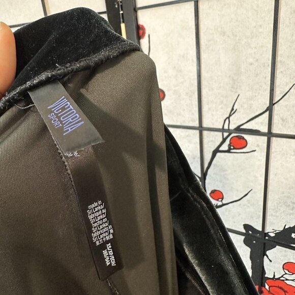 Victorias Secret Pants Women Size XS Velour Velvet Pants Dark Green Slim Leg - Picture 5 of 6